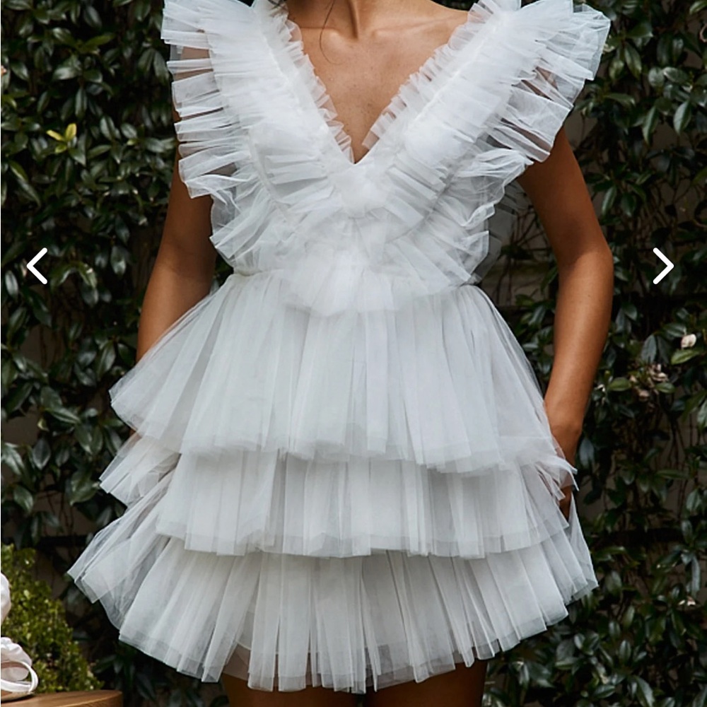 **BACHELORETTE/RECEPTION DRESSS** Selfie Leslie Frou Frou Layered Tulle Mini